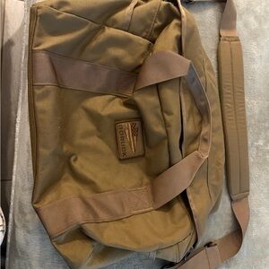 Brown Canvas Duffel Bag with Adjustable Straps